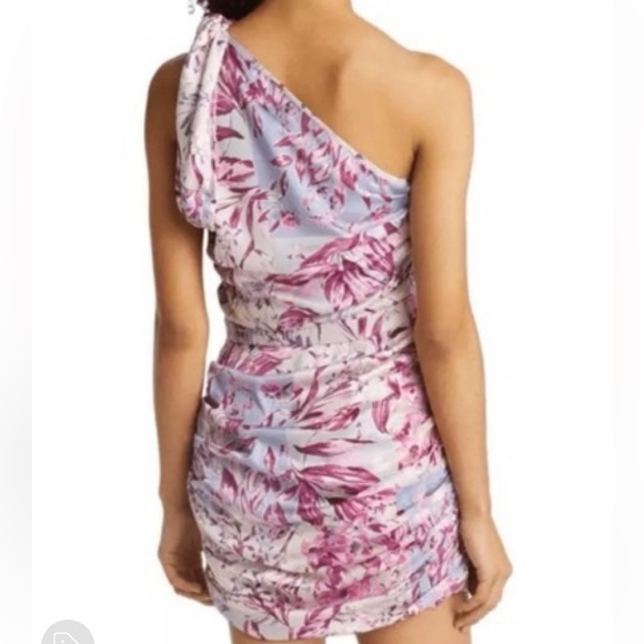 Floral Ruched One Shoulder Mini Dress - Picture 3 of 4